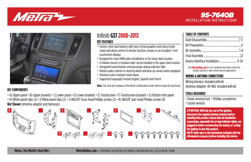 Image de la première page du manuel de l'appareil 95-7640B