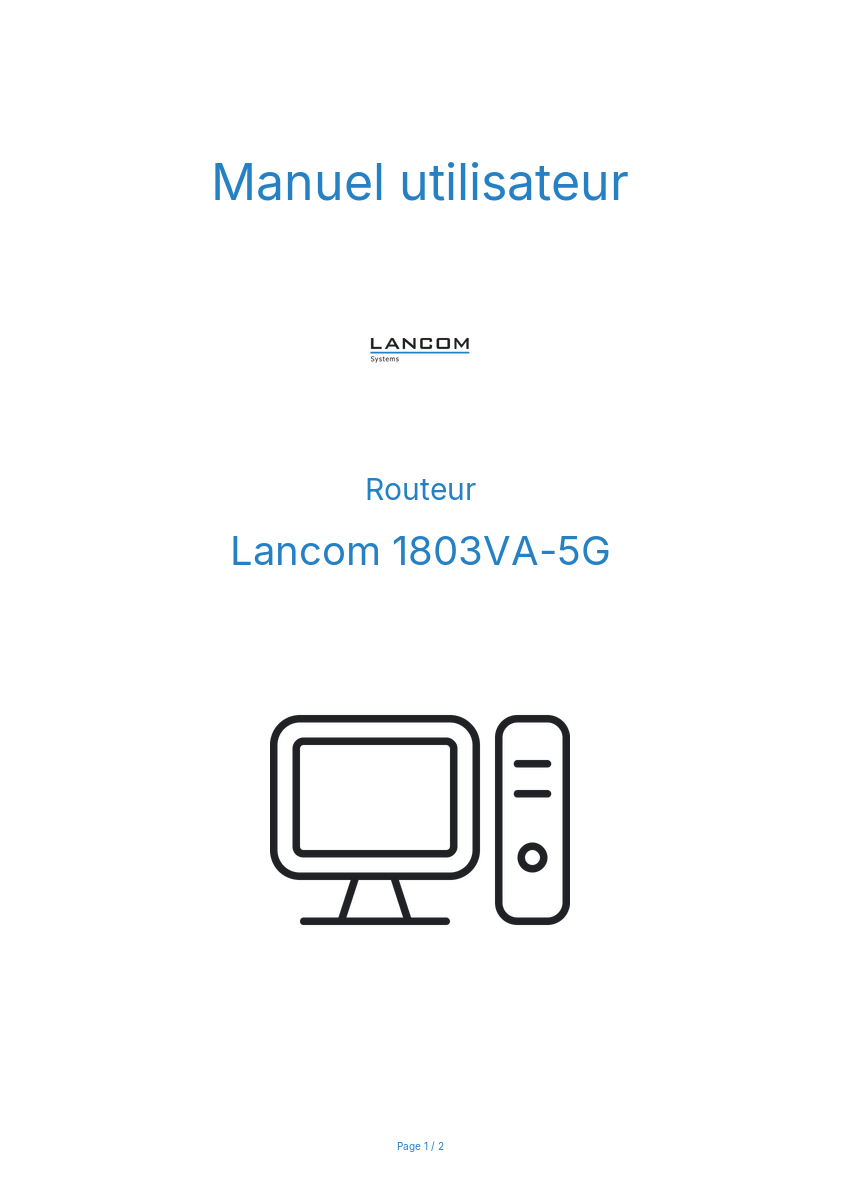 Image de la première page du manuel de l'appareil 1803VA-5G