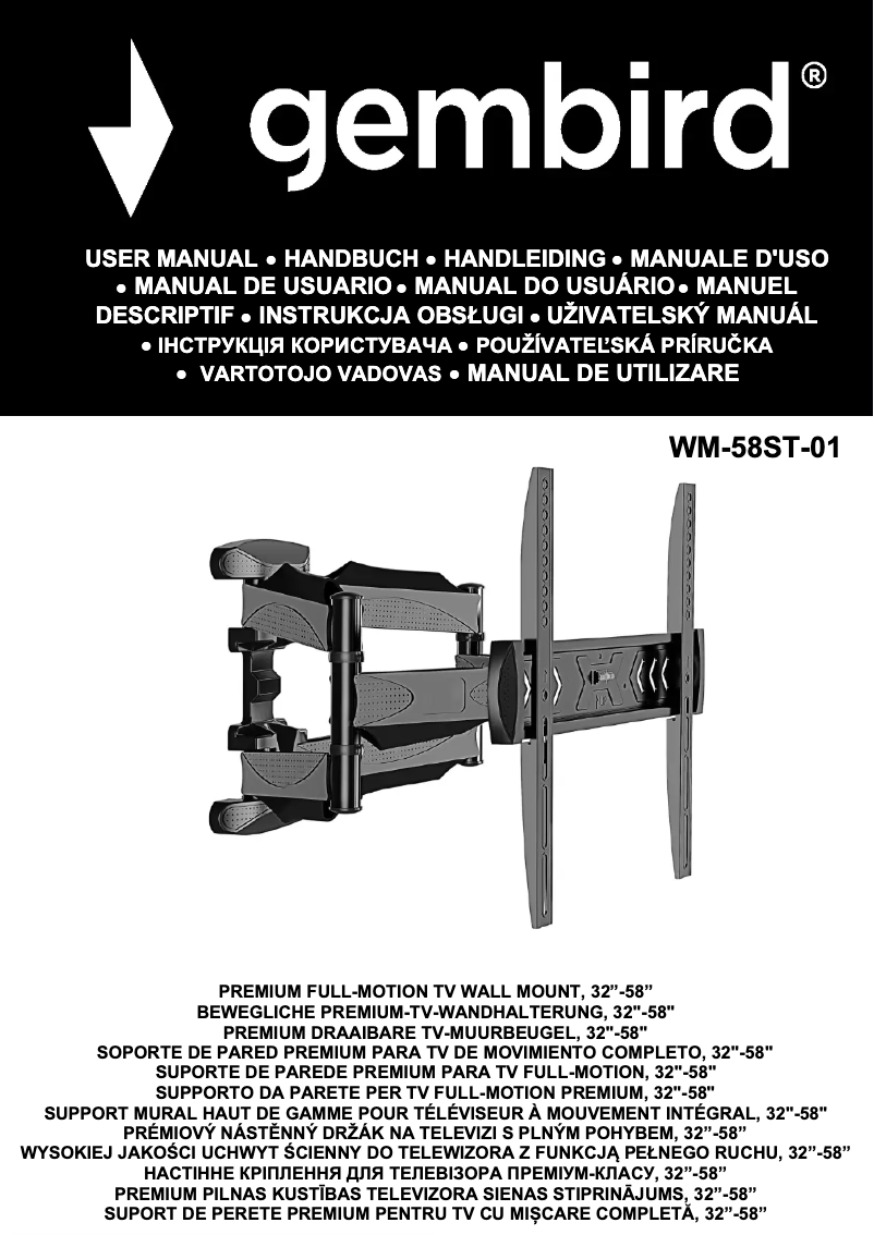 Página 1 del manual Manual de usuario Gembird WM-58ST-01