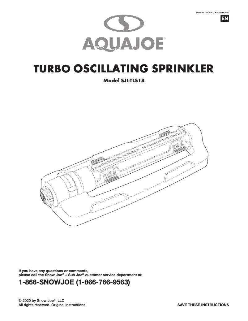 Página 1 del manual Manual de usuario Aqua Joe SJI-TLS18