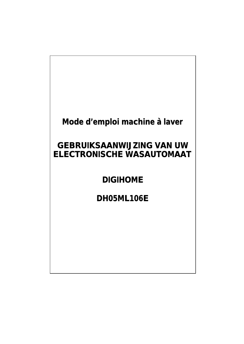 Page n°1 - Manuel utilisateur Digihome DH05ML106E