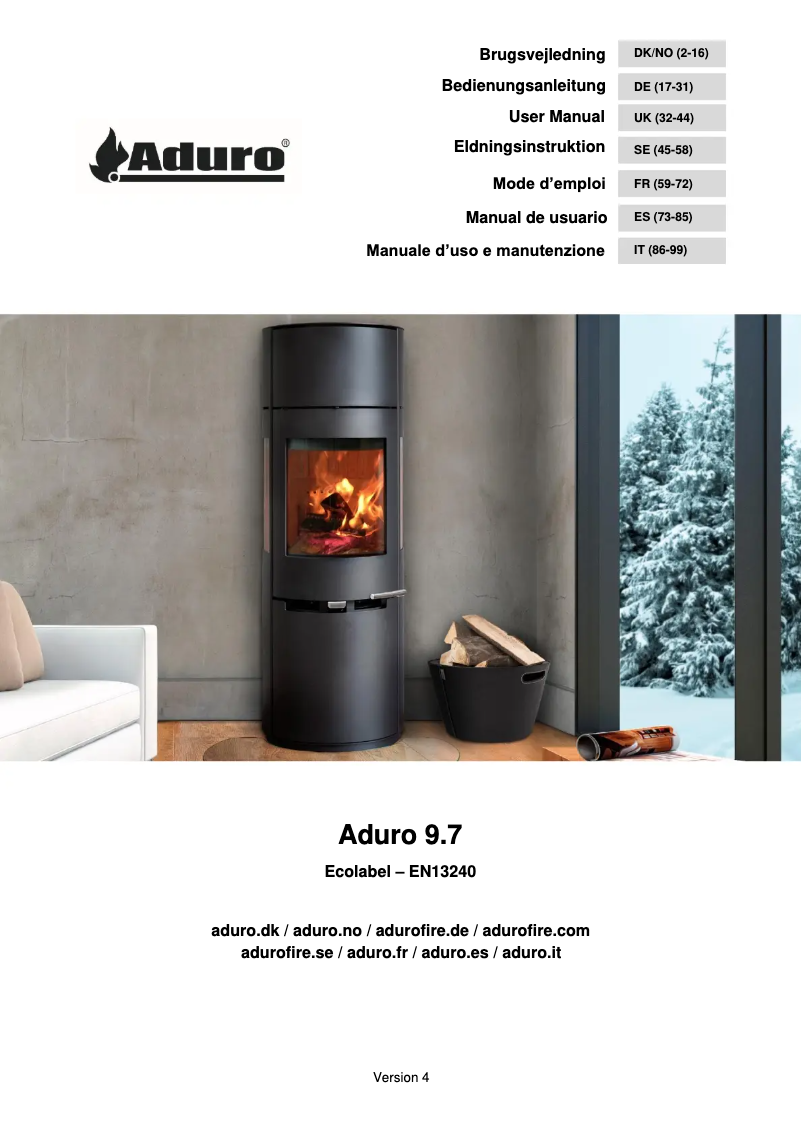 Page n°1 - Manuel utilisateur Aduro 9.7