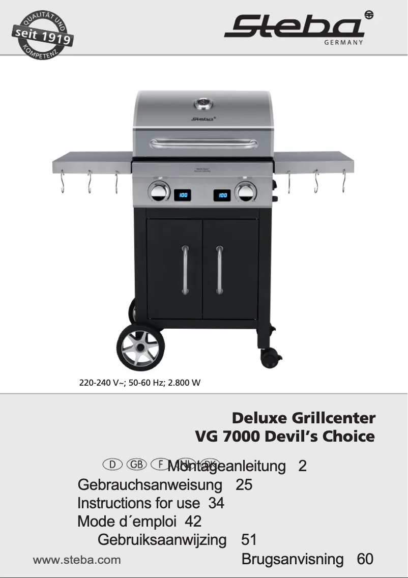 Page 1 de la notice Manuel utilisateur Steba VG 7000 Devil’s Choice