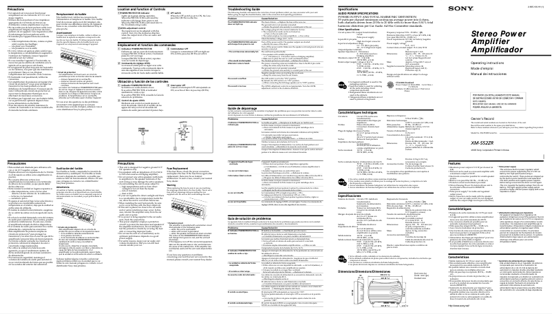 Image de la première page du manuel de l'appareil XM-552ZR