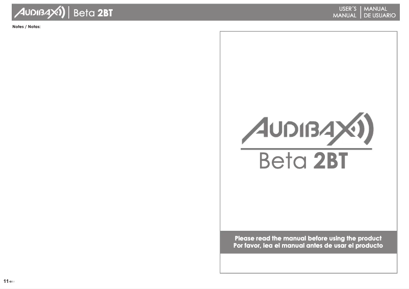 Page 1 of the manual User Manual Audibax Beta 2BT