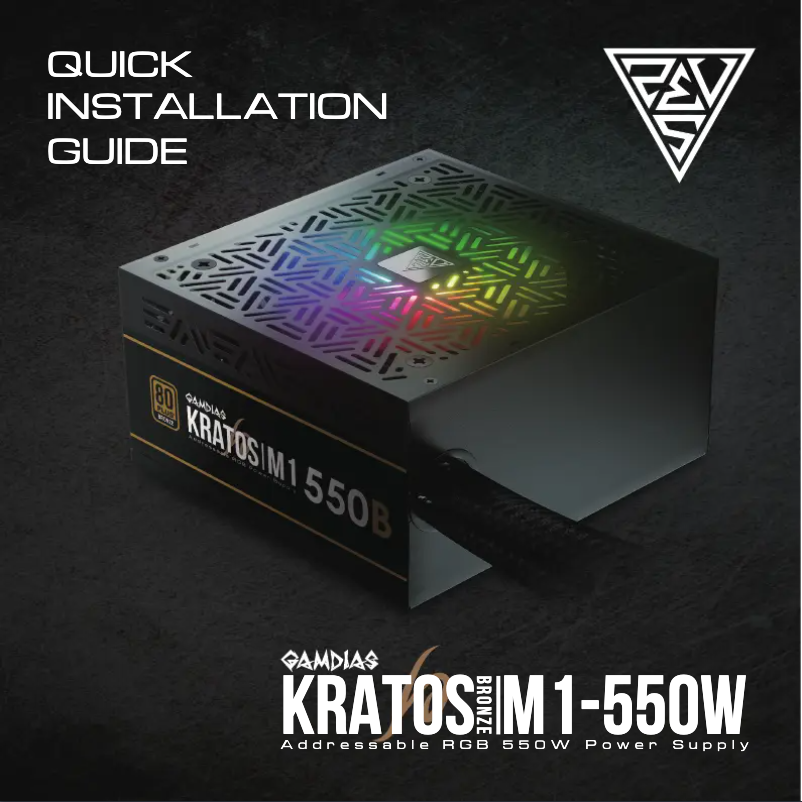 Page 1 de la notice Manuel utilisateur Gamdias Kratos M1-550B