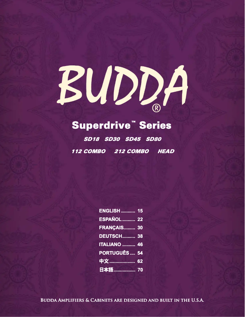 Page 1 de la notice Manuel utilisateur Budda Superdrive 45 Series II 212 Combo