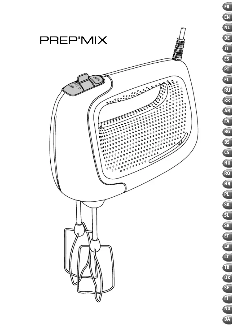 Page 1 de la notice Manuel utilisateur Moulinex Prep Mix HM450B10