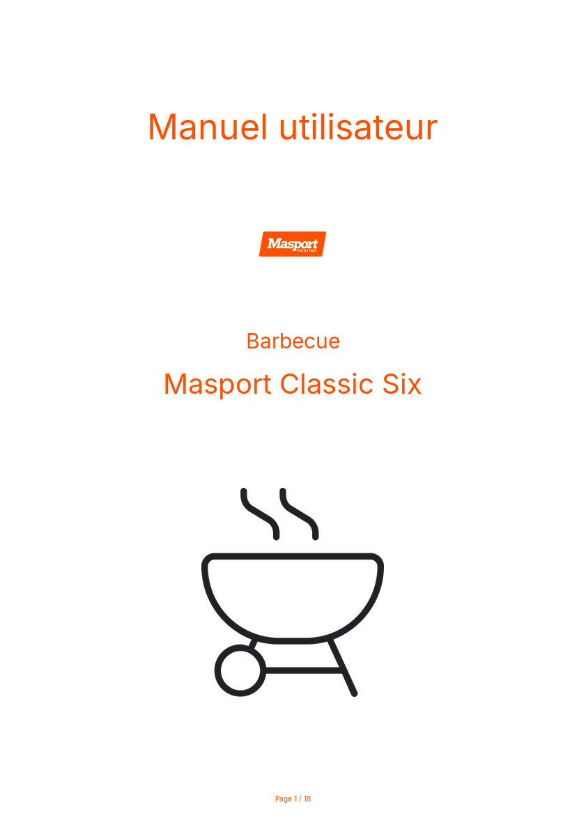 Page n°1 - Manuel utilisateur Masport Classic Six