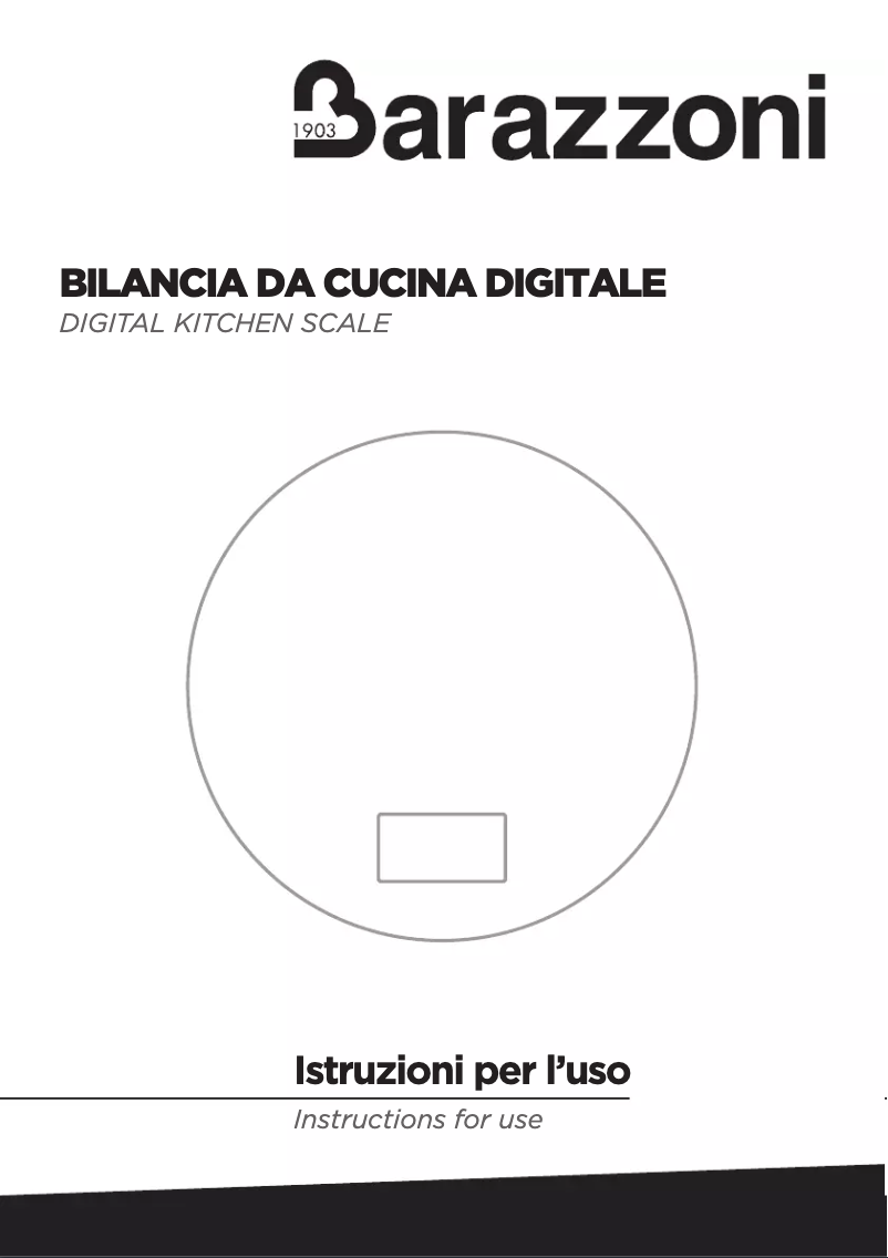 Page 1 de la notice Manuel utilisateur Barazzoni Digital kitchen scale