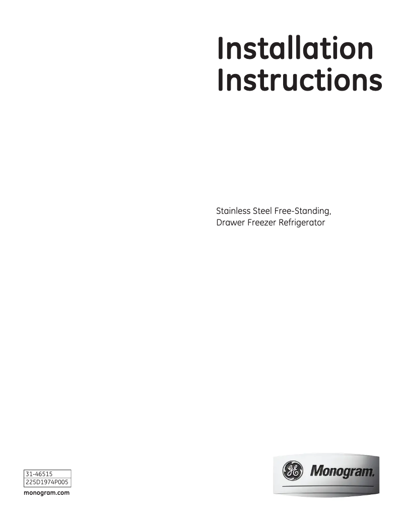 Image de la première page du manuel de l'appareil ZFGP21HYSS