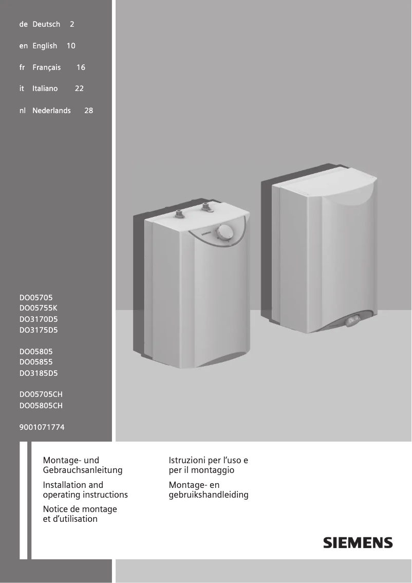 Image de la première page du manuel de l'appareil DO05755K