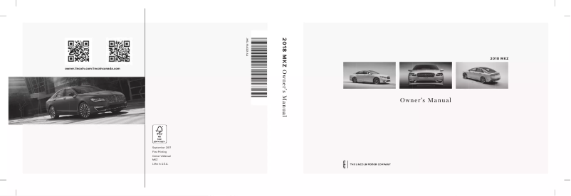 Image de la première page du manuel de l'appareil MKZ (2018)