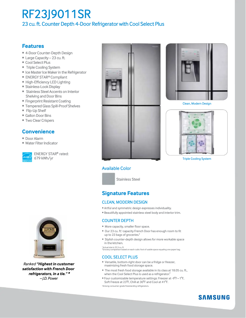 Image de la première page du manuel de l'appareil RF23J9011SG/AA