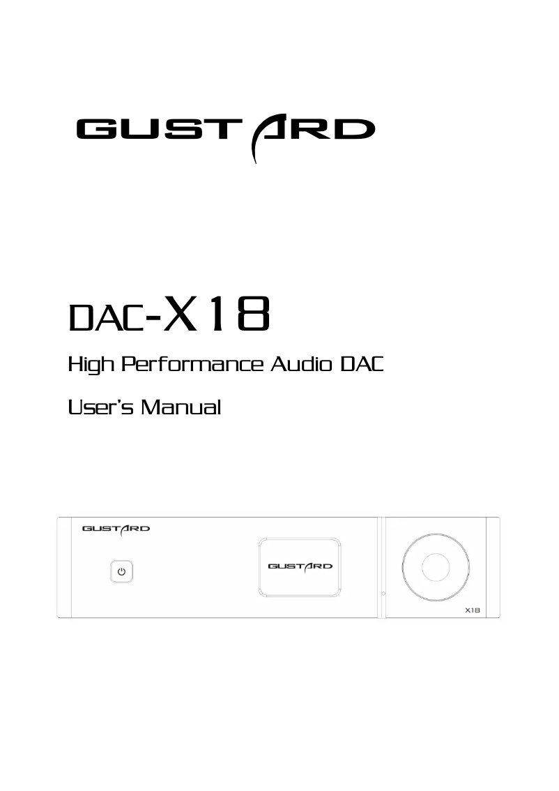 Page 1 de la notice Manuel utilisateur Gustard DAC-X18