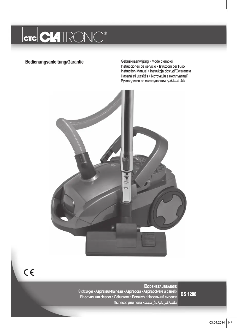 Page n°1 - Manuel utilisateur Clatronic BS 1288