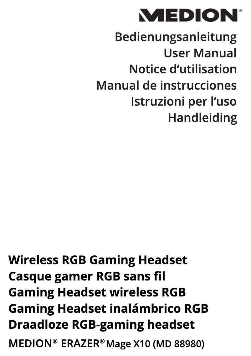 Page 1 de la notice Manuel utilisateur Medion ERAZER Mage X10