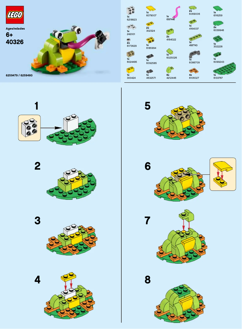 Page 1 de la notice Manuel utilisateur Lego MMB Frog 40326