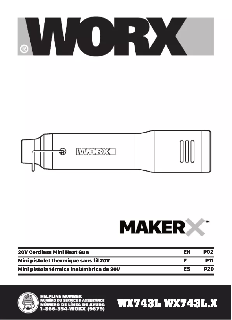 Page n°1 - Manuel utilisateur Worx WX743L.9