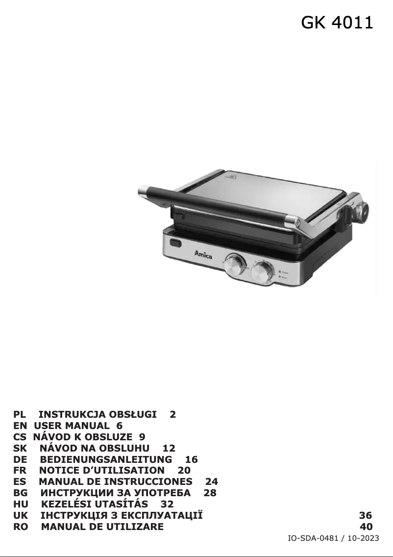 Página 1 del manual Manual de usuario Amica GK 4011