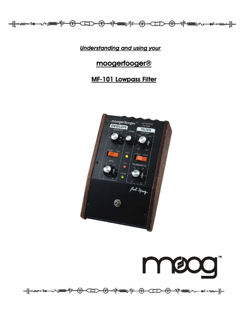 Page n°1 - Manuel utilisateur Moog Lowpass Filter MF-101