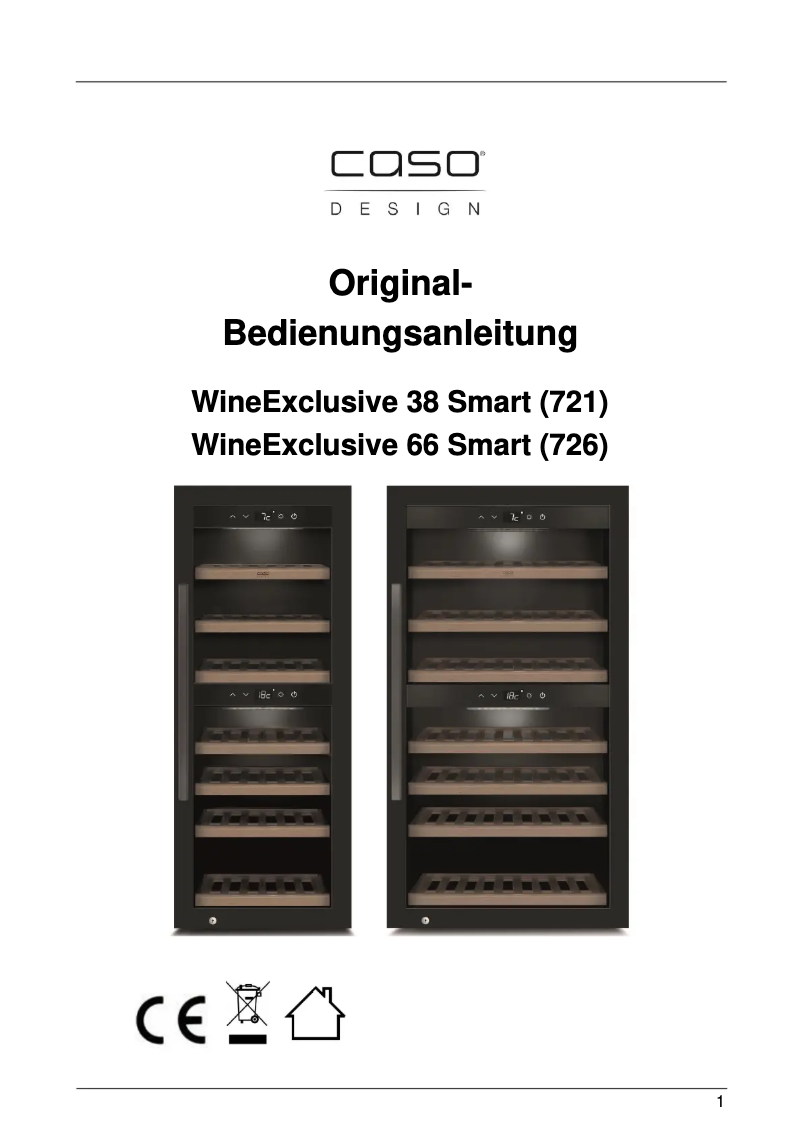 Page 1 de la notice Manuel utilisateur Caso WineExclusive 66 Smart