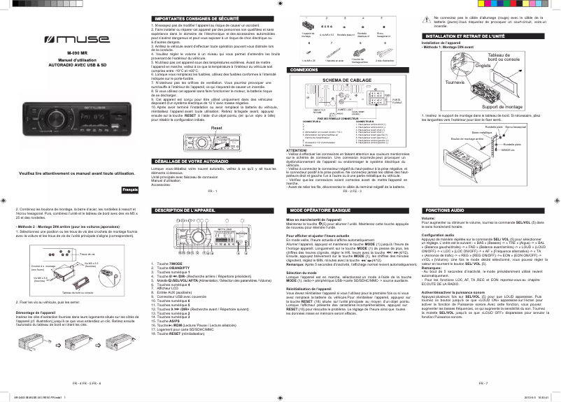 Page n°1 - Manuel utilisateur Muse M-081 R
