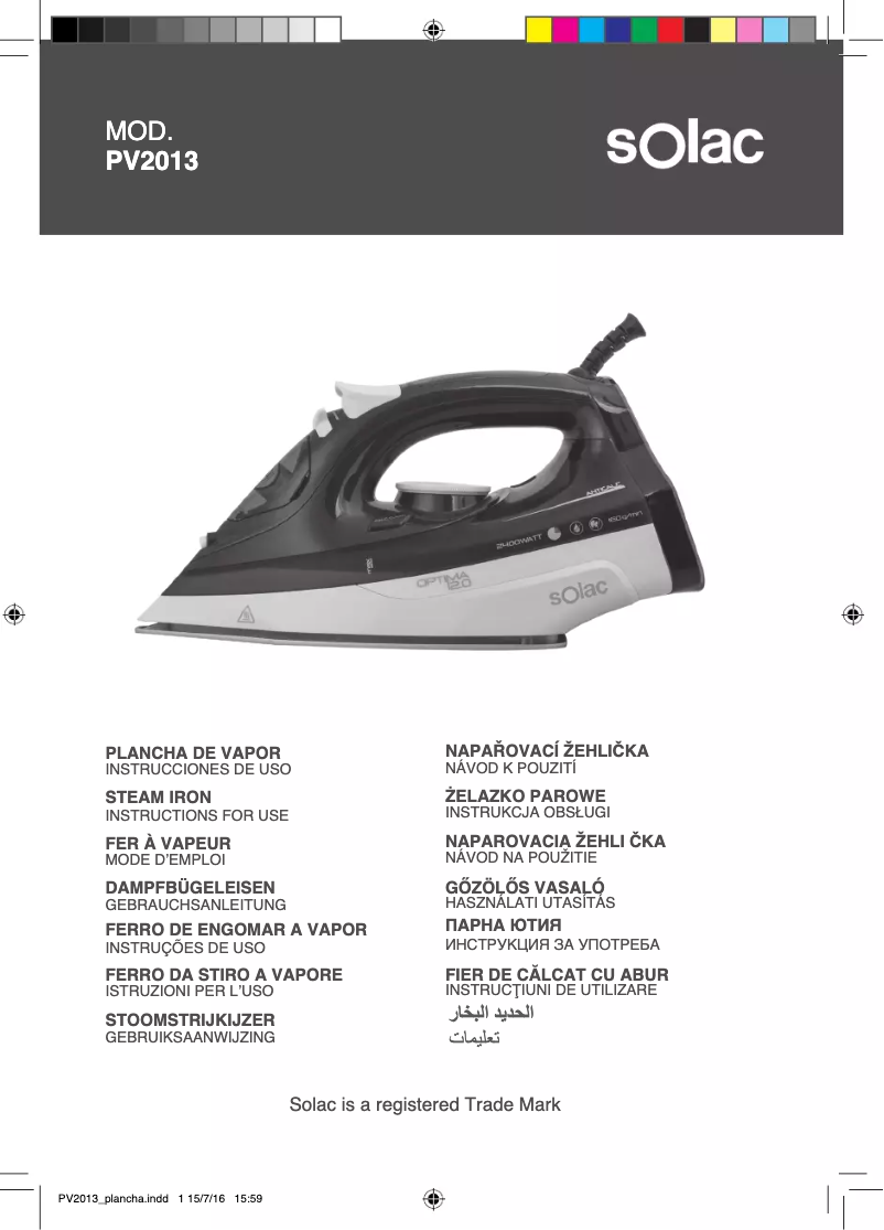Page n°1 - Manuel utilisateur Solac Optima 2.0