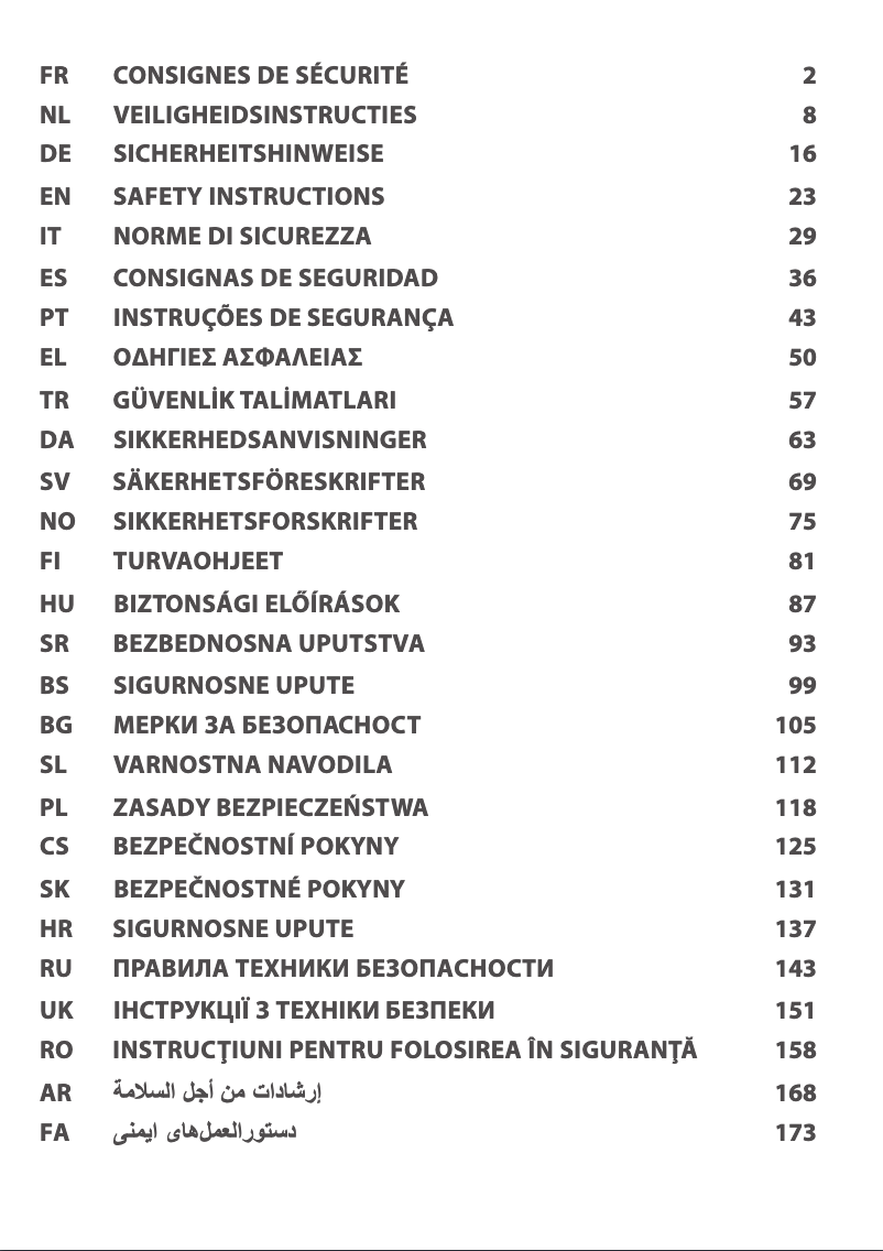 Page 1 de la notice Instructions de sécurité SEB Actifry Genius XL