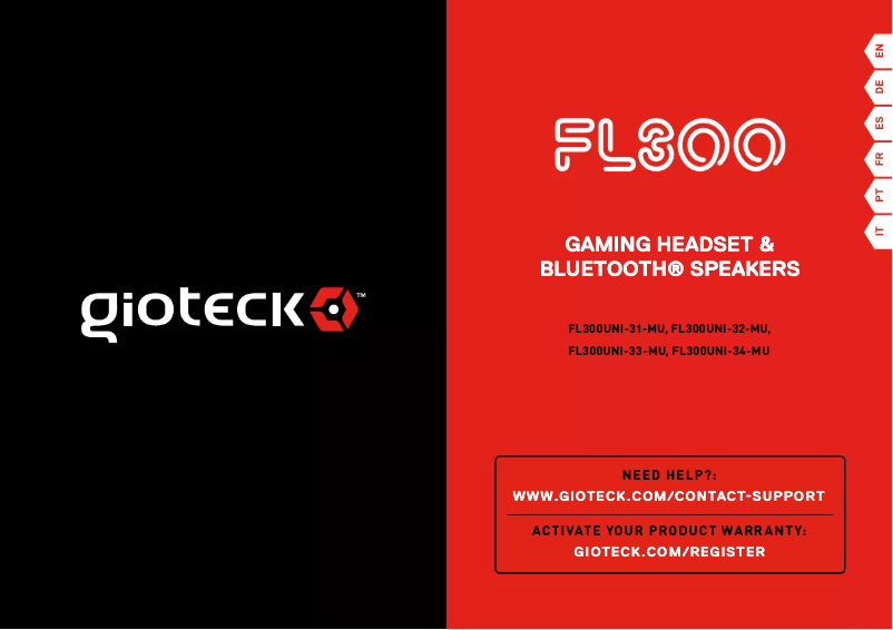 Page 1 de la notice Manuel utilisateur Gioteck FL-300