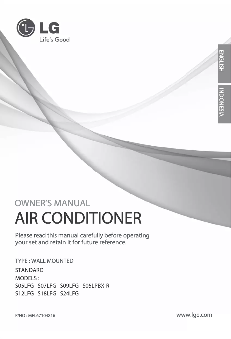 Page n°1 - Manuel utilisateur LG SN18LFG