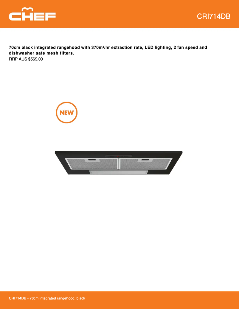Página 1 del manual Ficha técnica Chef CRI714DB