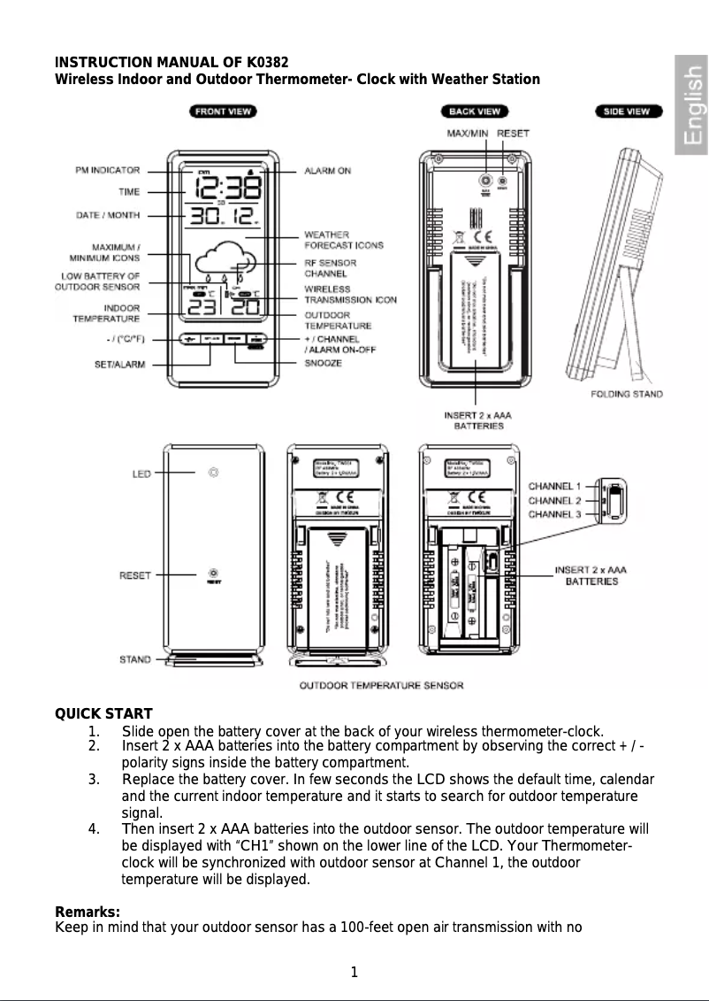 Page n°1 - Manuel utilisateur Ventus K0382