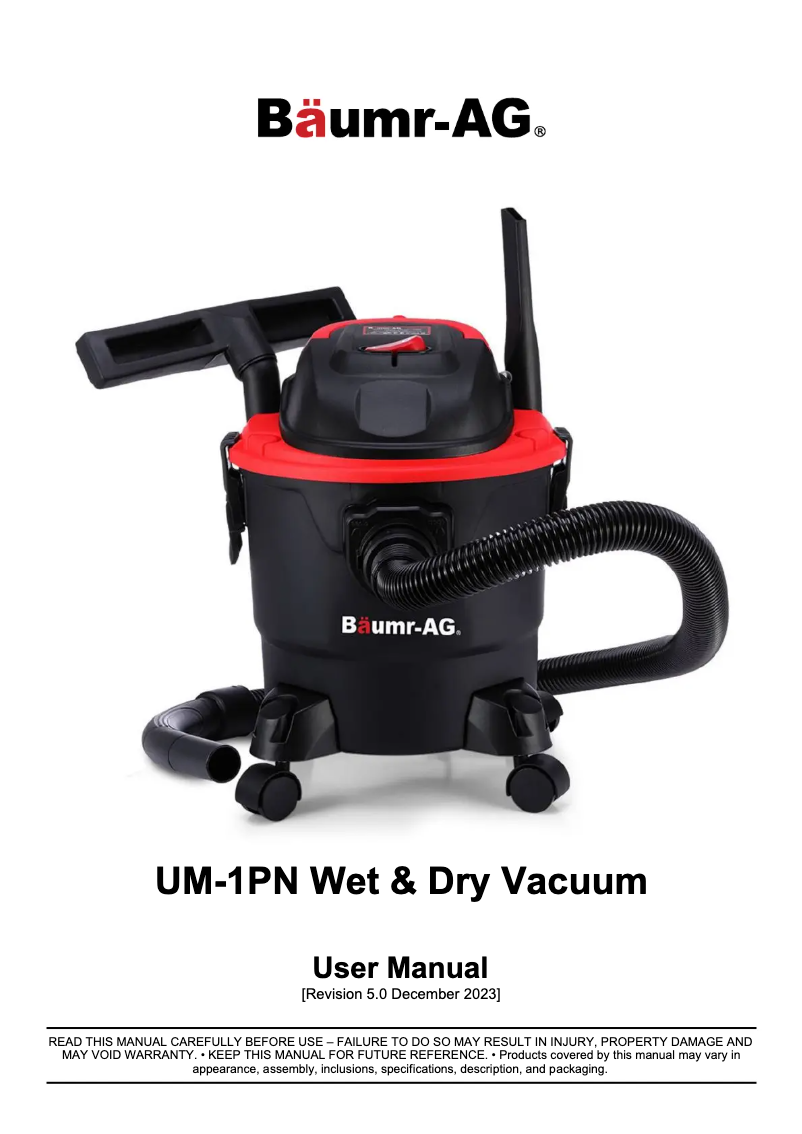 Page n°1 - Manuel utilisateur Baumr-AG UM-1PN