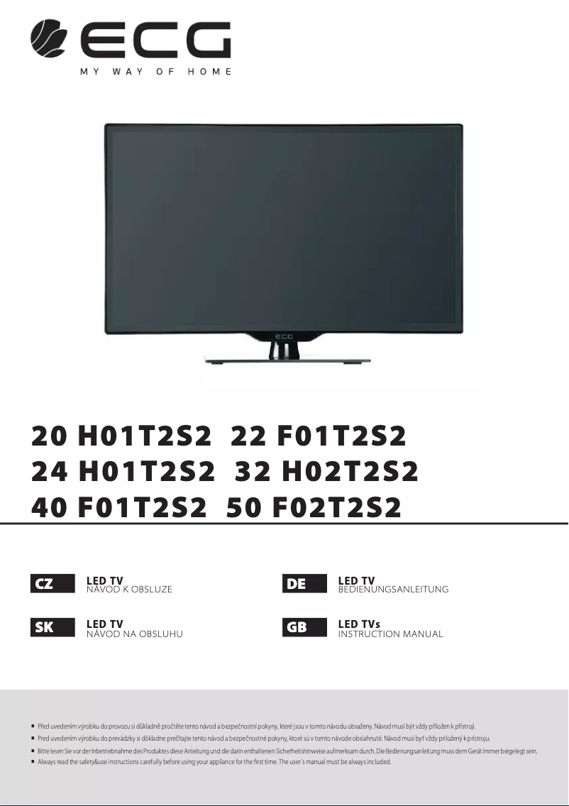 Página 1 del manual Manual de instrucciones ECG 50 F02T2S2