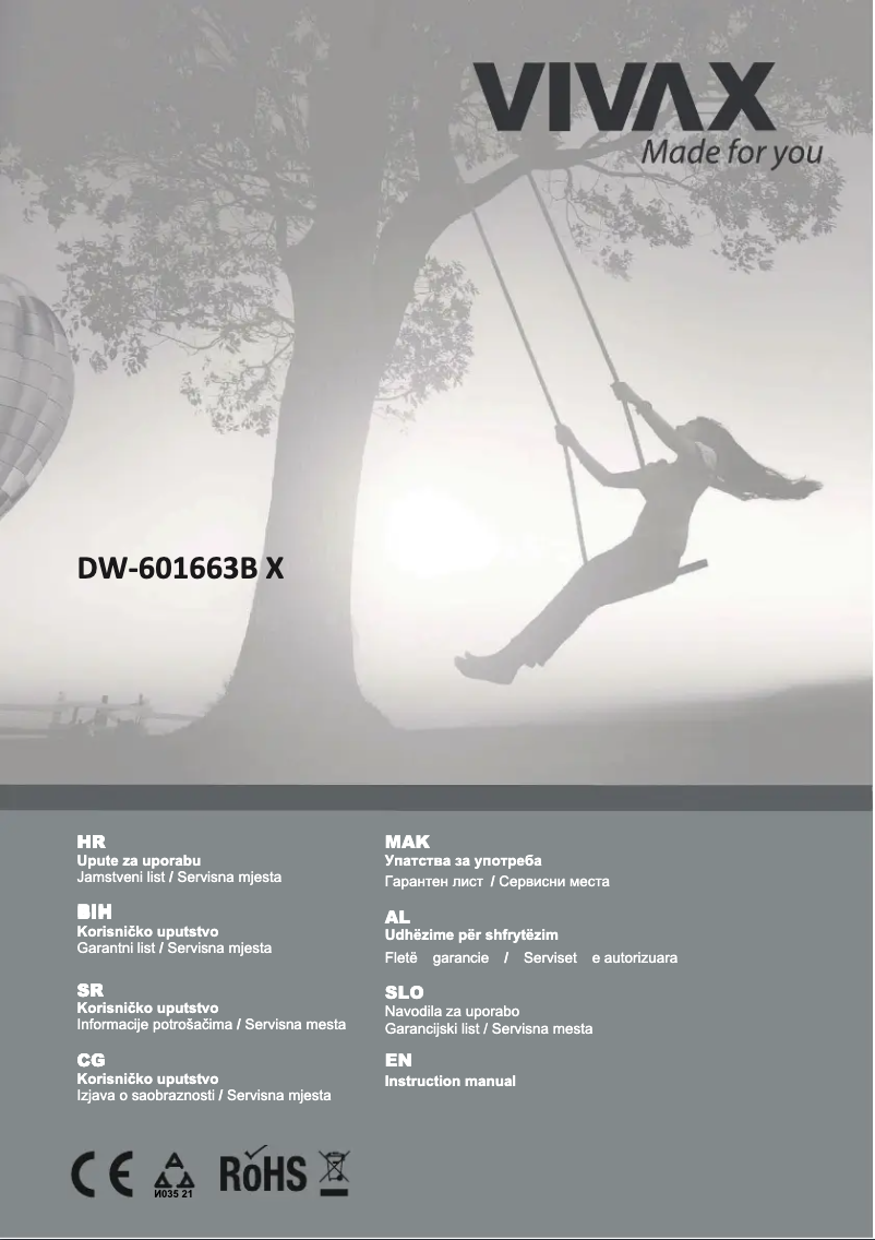Page n°1 - Manuel utilisateur Vivax DW-601663B X