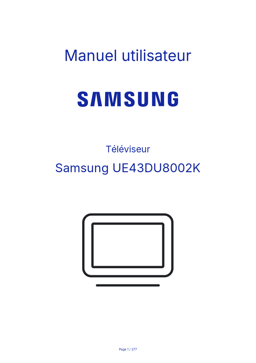 Page n°1 - Manuel utilisateur Samsung UE43DU8002K