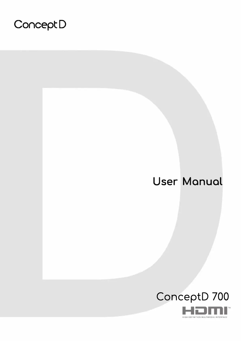 Página 1 del manual Manual de usuario Acer ConceptD CT700-71A