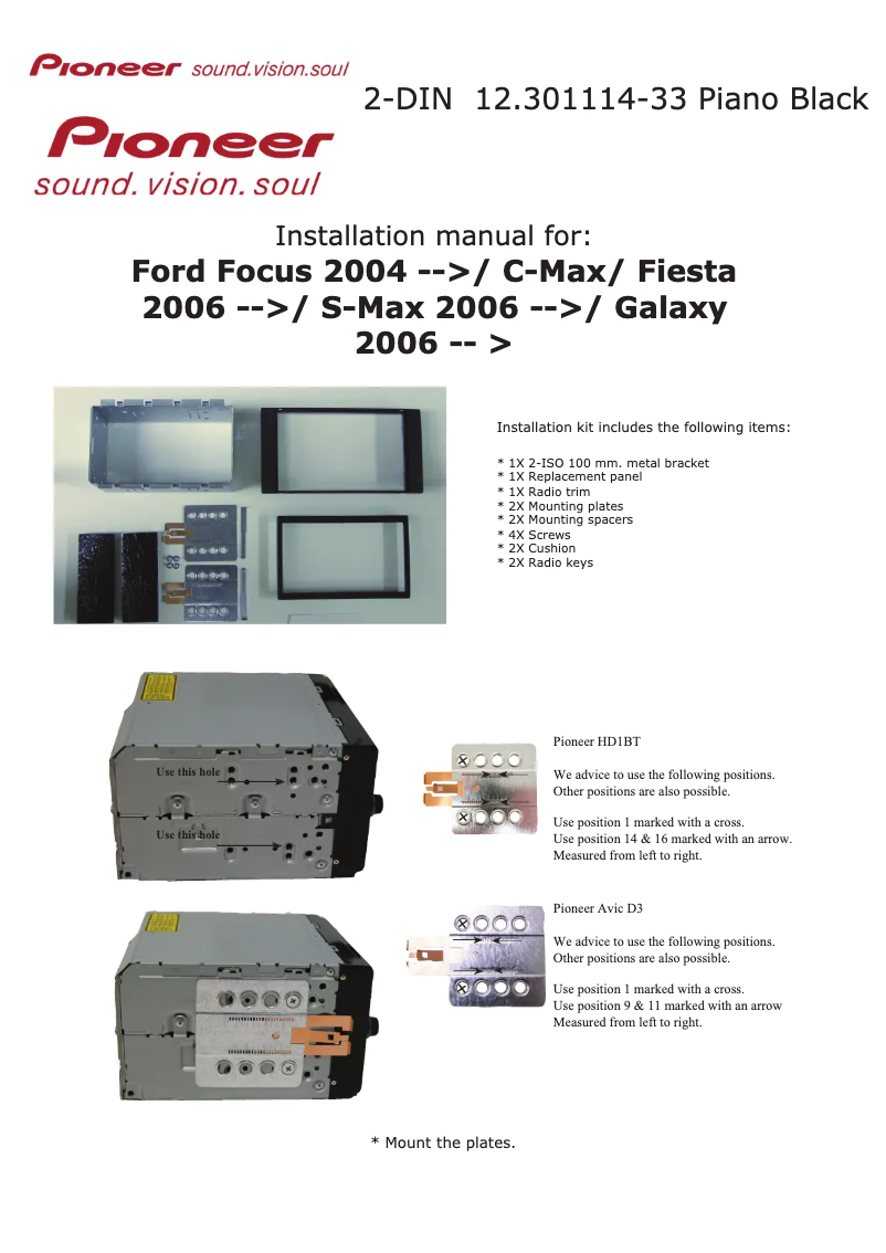 Page n°1 - Manuel utilisateur Pioneer 12.301114-33