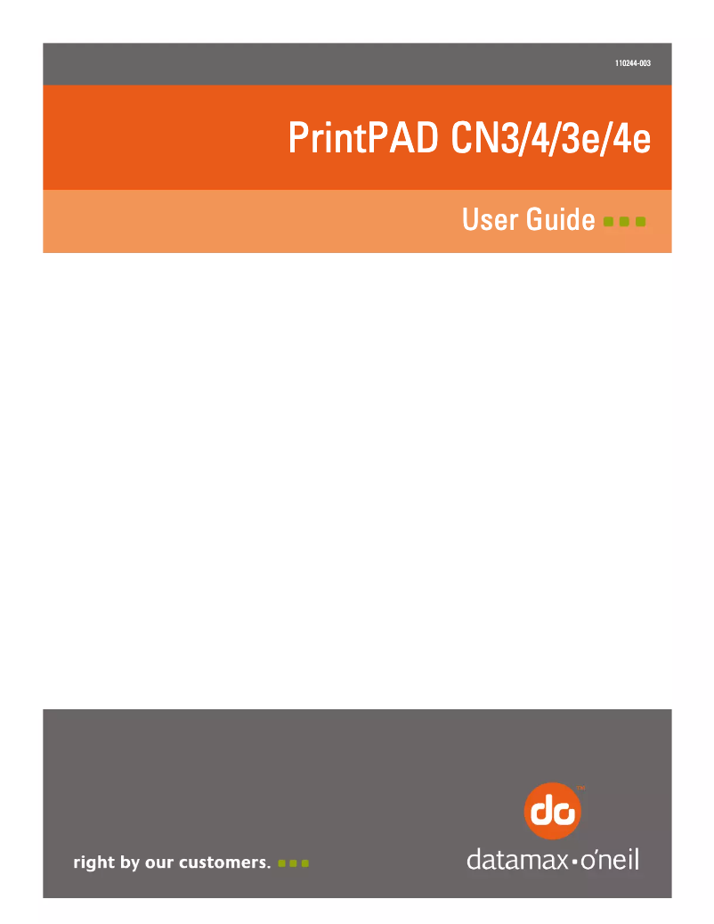 Page 1 de la notice Manuel utilisateur Datamax O'Neil PrintPAD CN3E