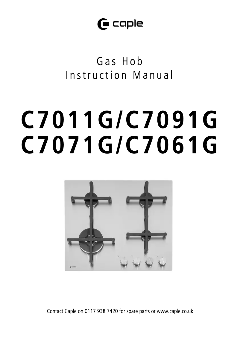 Page 1 de la notice Manuel utilisateur Caple C7011G