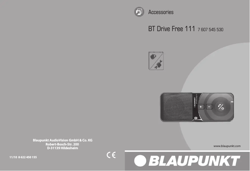 Image de la première page du manuel de l'appareil BT Drive Free 111