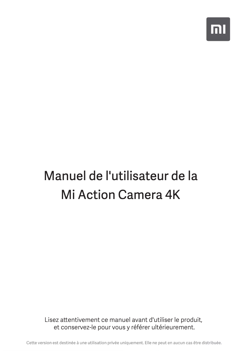 Image de la première page du manuel de l'appareil Mi Action Camera 4K