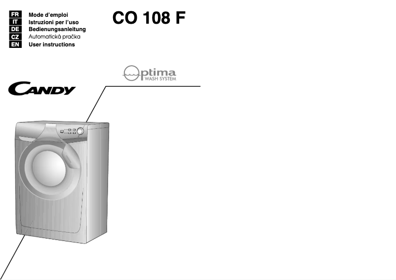 Page 1 de la notice Manuel utilisateur Candy CO 108F/L1-S