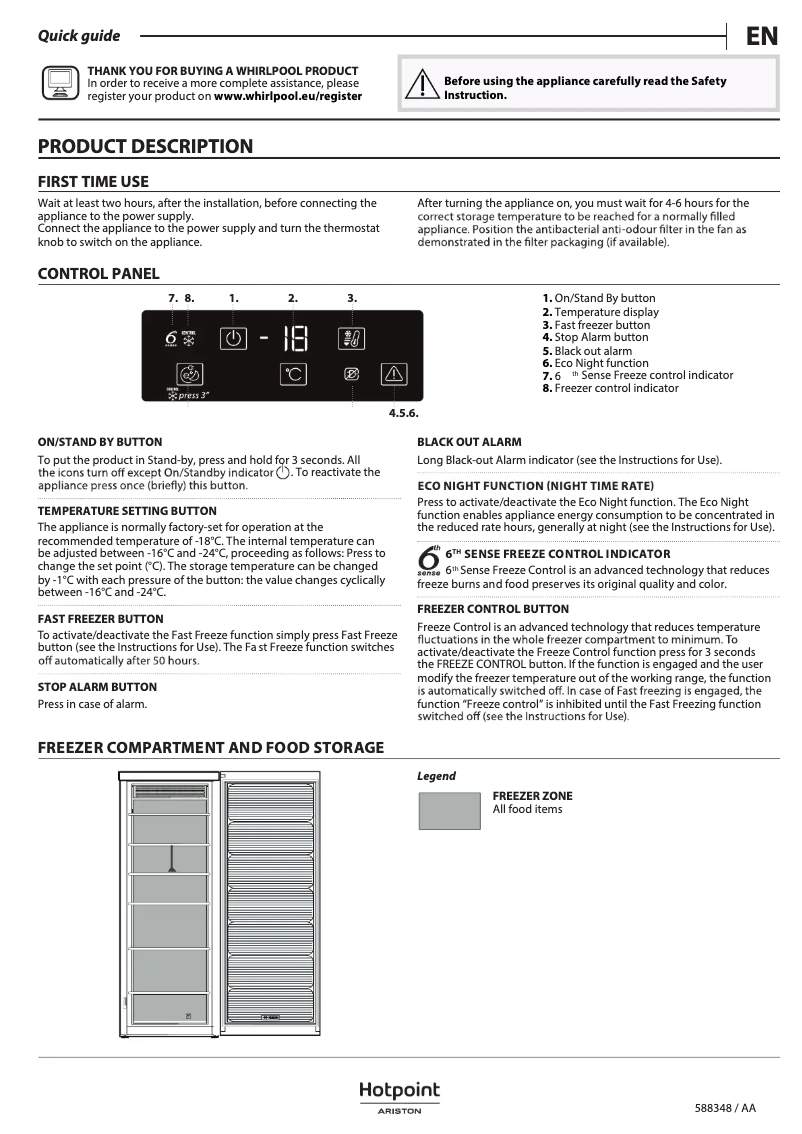 Page n°1 - Manuel utilisateur Hotpoint UH8 F2C W
