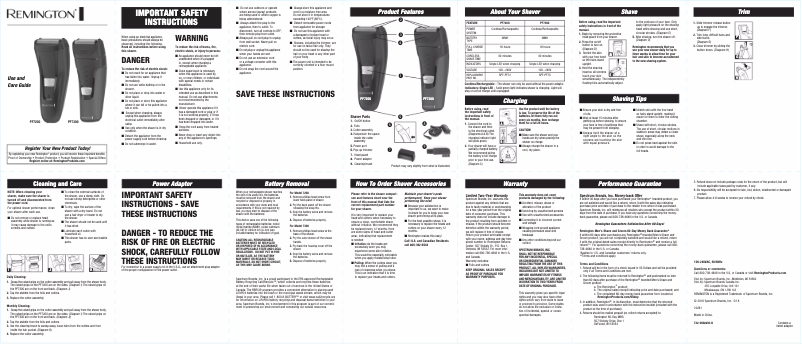 Page 1 de la notice Manuel utilisateur Remington PF7300