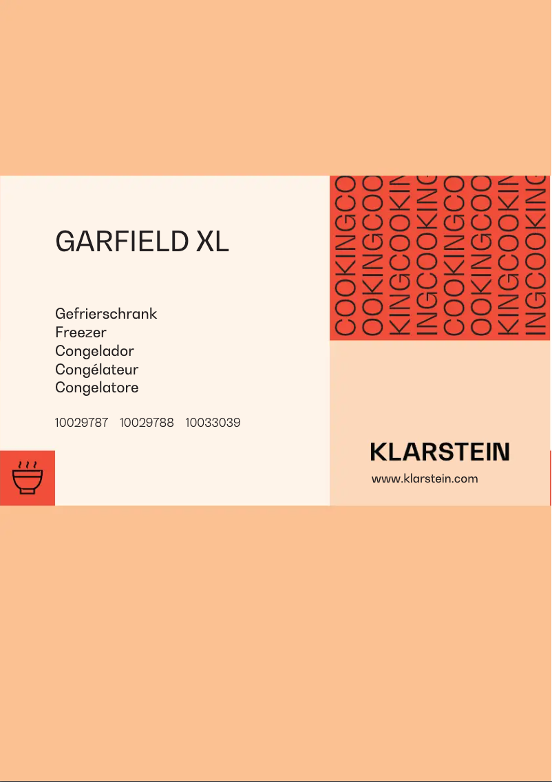 Image de la première page du manuel de l'appareil Garfield XL