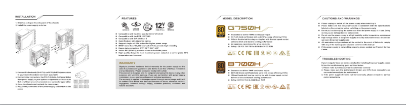 Page 1 de la notice Manuel utilisateur Gigabyte G750H