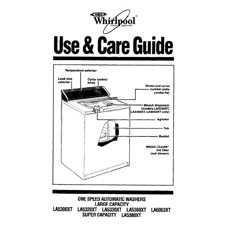 Page 1 de la notice Manuel utilisateur Whirlpool LA5330XT