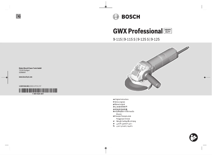 Page n°1 - Manuel utilisateur Bosch GWX 9-115 Professional